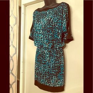 Turquoise leopard dress
